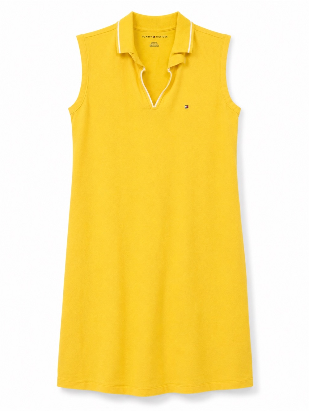 Tommy Hilfiger Bright Yellow Sleeveless Polo Dress EUC Sz Small